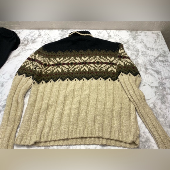 Vintage Sarah Bentley Cream & Brown Thick Knit Sweater Size Medium - Picture 8 of 15